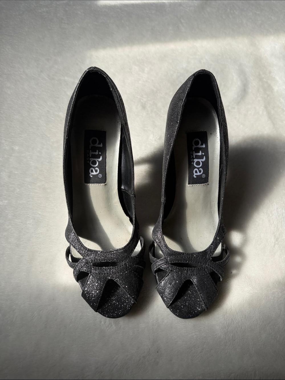 💜 Diba East Black Sparkly Heels